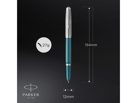 PARKER Stylo plume Parker 51 Bleu turquoise C.C., plume: F