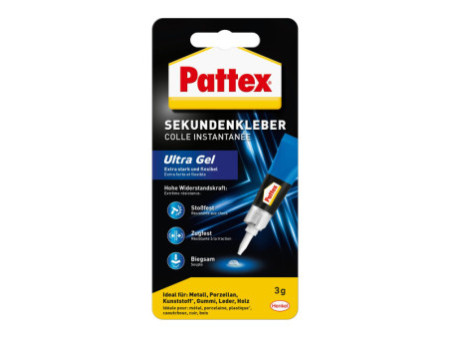 Pattex Colle instantanée Ultra Gel, tube de 3 g