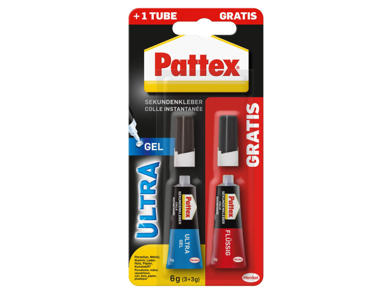Pattex Colle instantanée Ultra Gel + liquide 3 g GRATUITS