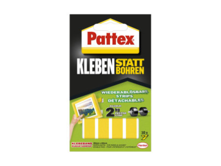 Pattex Pastilles adhésives pour montage, détachables, jaune