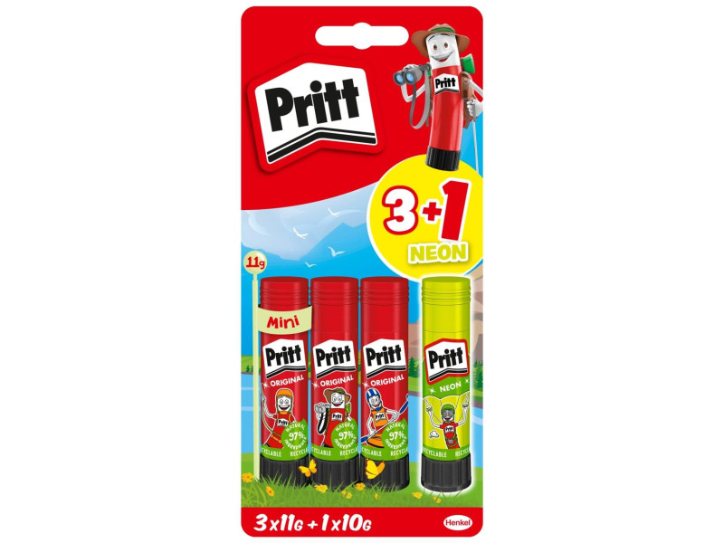 Pritt Bâton de colle BTS 2025, multipack, 3x 11 g + 1x 10 g