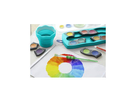 FABER-CASTELL Palette de peinture CONNECTOR, 12 couleurs