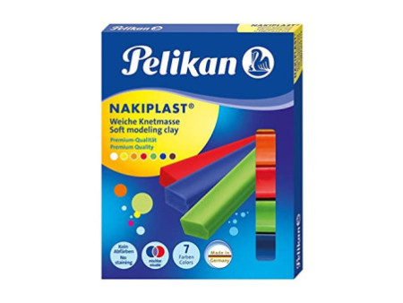 Pelikan Pâte à modeler Nakiplast grande qualité196/7,assorti