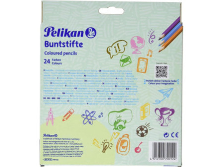 Pelikan Crayons de couleur triangulaire minces, étui en