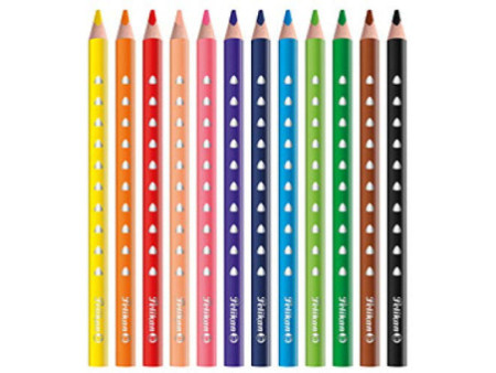 Pelikan Crayon de couleur triangulaire SILVERINO gros, étui