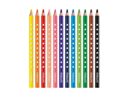 Pelikan Crayon de couleur triangulaire SILVERINO gros, étui