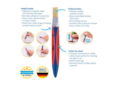 Pelikan Set de pinceaux scolaires griffix, 5 pièces