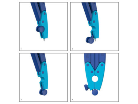 Pelikan Compas scolaire griffix Bleu, boîte pliable