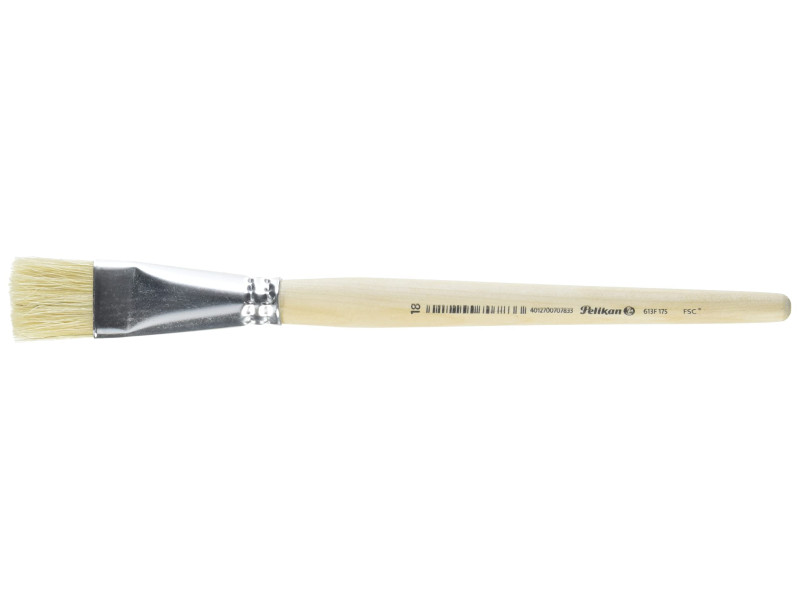 Pelikan Pinceau à soie 613 F, N. 18,manche en bois non laqué