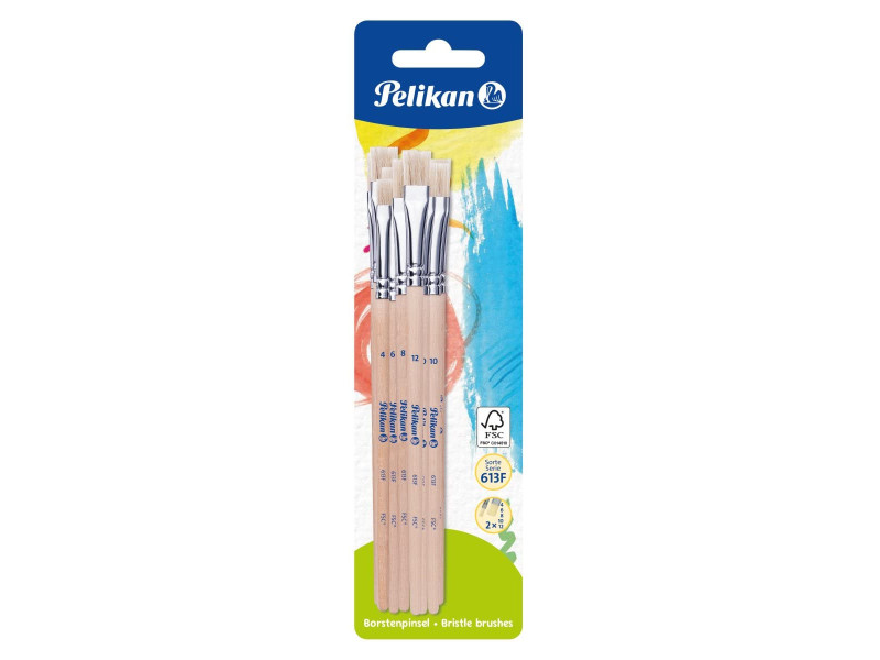 Pelikan Kit de pinceau brosse 613 F, 10 pièces, assorti