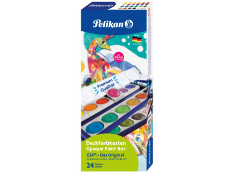 Pelikan Boîte de peinture standard d'école K24, 24 couleurs