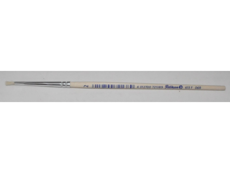 Pelikan Pinceau à soie 613 F, N. 2, manche en bois non laqué