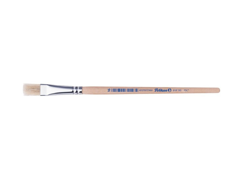 Pelikan Pinceau à soie 613 F, N. 16,manche en bois non laqué