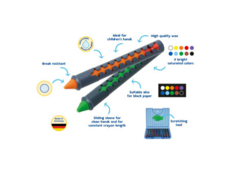 Pelikan crayons de cire 655/10, avec gaine, rond
