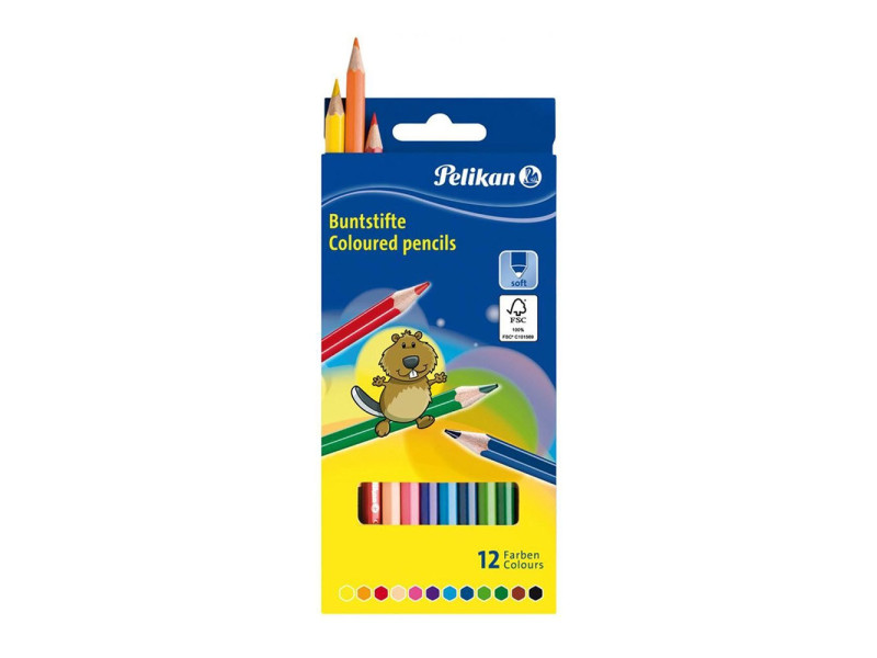 Pelikan Crayons de couleur standard, étui en carton de 12