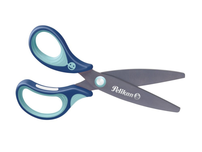 Pelikan Ciseaux scolaires griffix, rond, bleu, pour gauchers