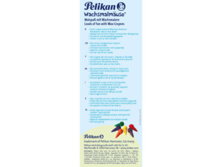 Pelikan Crayons de cire souris, assorti, set cadeau de 6