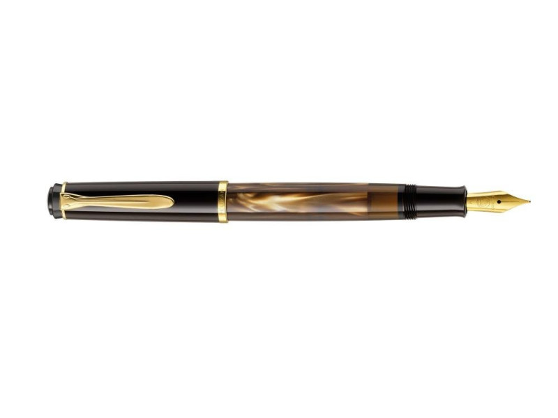 Pelikan Stylo plume M 200, brun marbré, taille de plume: M