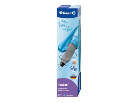 Pelikan Twist Stylo roller Frosted Blue, bleu-métallique