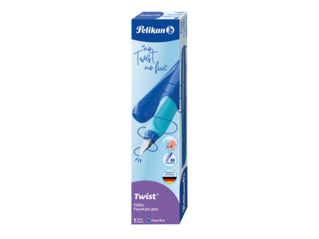 Pelikan Stylo plume Twist Deep Blue, bleu foncé