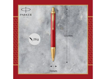 PARKER Stylo à bille rétractable IM PREMIUM Rouge G.T