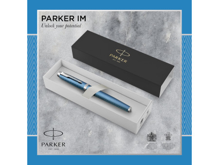 PARKER Stylo roller IM PREMIUM Bleu Clair C.T.