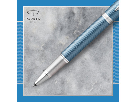 PARKER Stylo roller IM PREMIUM Bleu Clair C.T.