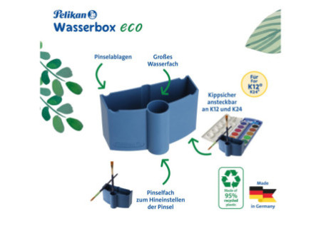 Pelikan Bac à eau eco pour boîte de peinture K12, bleu