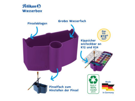 Pelikan Bac à eau WBB pour boîtes de peinture K12, violet