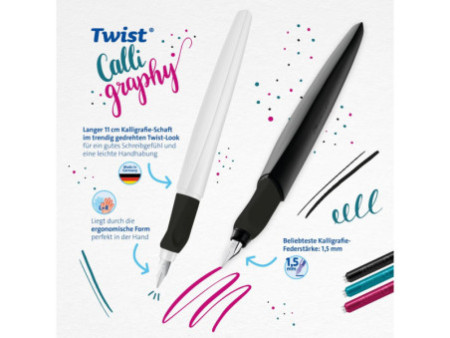 Pelikan Stylo plume de calligraphie Twist Calligraphy, blanc