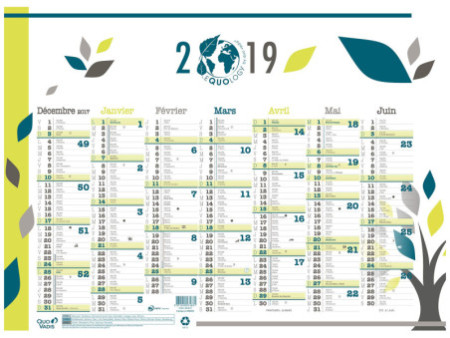 QUO VADIS Calendrier mural 'Equology', 550 x 405 mm, 2026