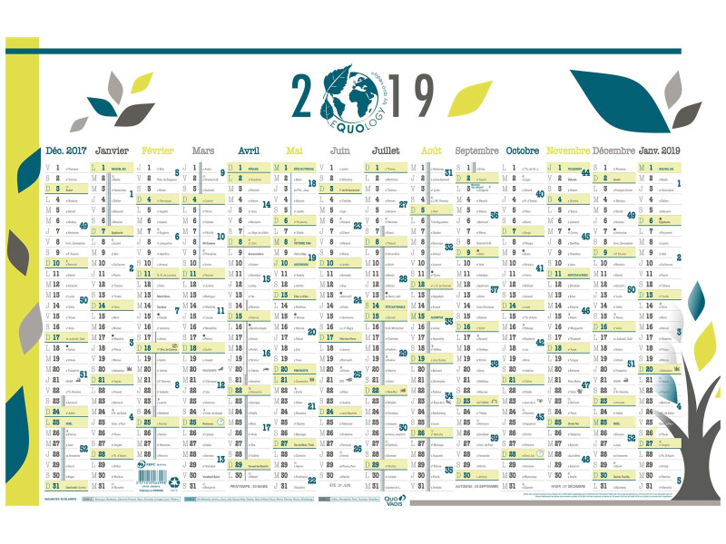 QUO VADIS Calendrier mural 'Equology', 650 x 430 mm, 2026