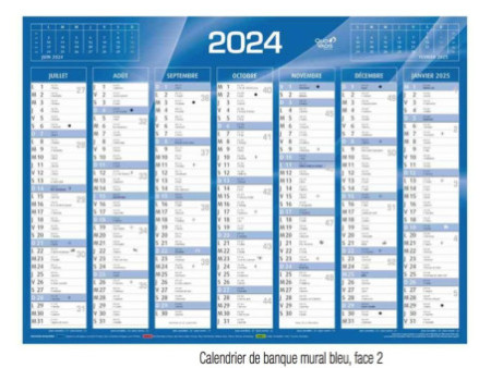 QUO VADIS Calendrier de banque bleu, 270 x 210 mm, 2026