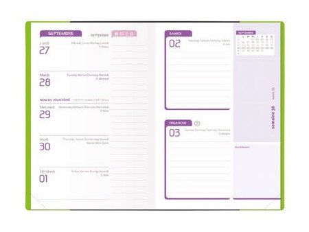QUO VADIS EXDI Agenda 'OLYMPE S', 160 x 240 mm, 2026, noir