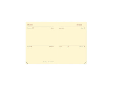 QUO VADIS Agenda de poche MINI 2 DAYS, 2026, Marlow bordeaux