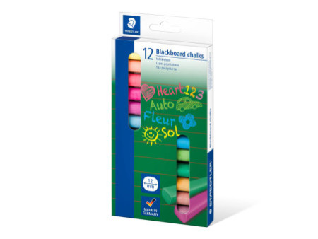 STAEDTLER Craie pour tableau, étui en carton de 12, assorti
