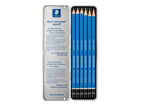 STAEDTLER Crayon Mars Lumograph, étui métallique de 6