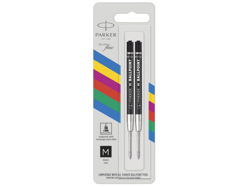 PARKER Recharge pour stylo à bille QUINKflow ECO, M, noir