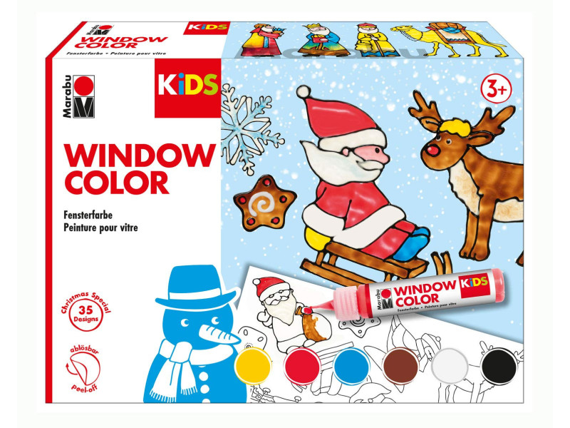 Marabu KiDS Window Color 'Christmas', kit, 6 x 25 ml