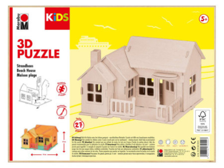 Marabu KiDS Puzzle 3D 'Maison de plage', 27 pièces