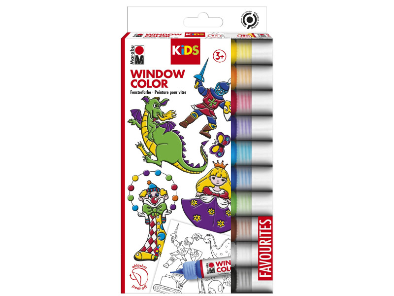 Marabu KiDS Kit Window Color 'Party Pack', 6 x 80 ml