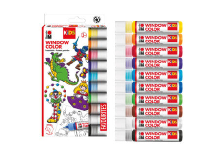 Marabu KiDS Kit Window Color 'Party Pack', 6 x 80 ml