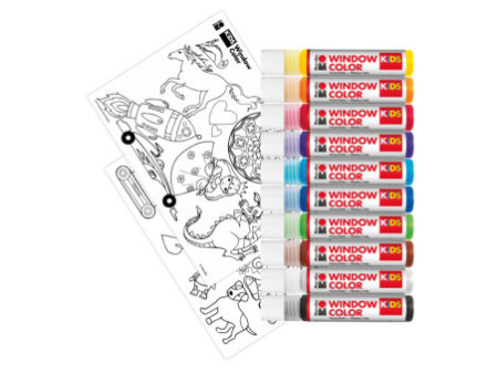 Marabu KiDS Kit Window Color 'Party Pack', 6 x 80 ml