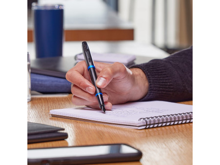 PARKER Stylo roller IM Vibrant Rings, noir / bleu