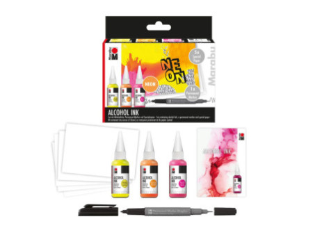 Marabu Encre permanente Alcohol Ink, set fluo 'NEON'