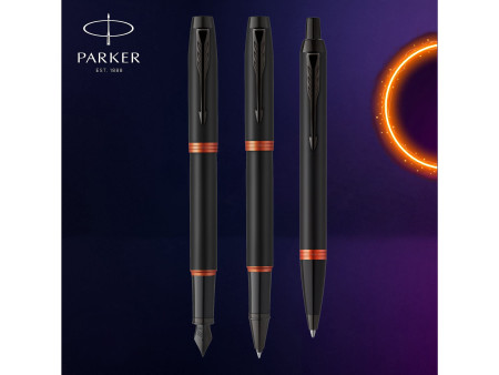 PARKER Stylo roller IM Vibrant Rings, noir / orange