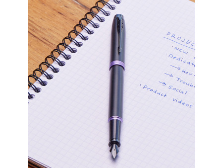 PARKER Stylo roller IM Vibrant Rings, noir / violet