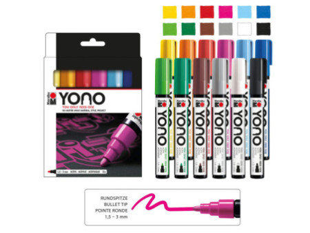 Marabu Feutre acrylique 'YONO', 1,5 - 3,0 mm, set de 12