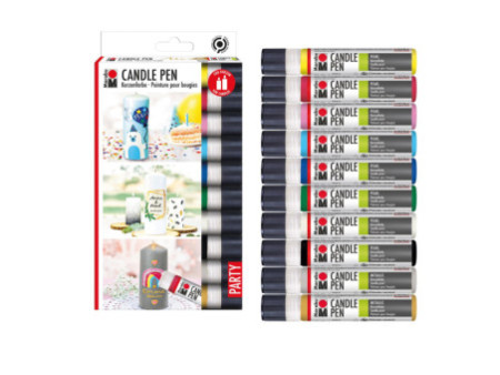 Marabu Peinture pour bougies 'Candle Pen', set de 10