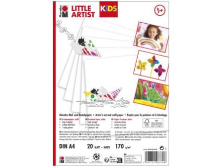 Marabu KiDS Papier pour peinture et loisirs créatifs, A4